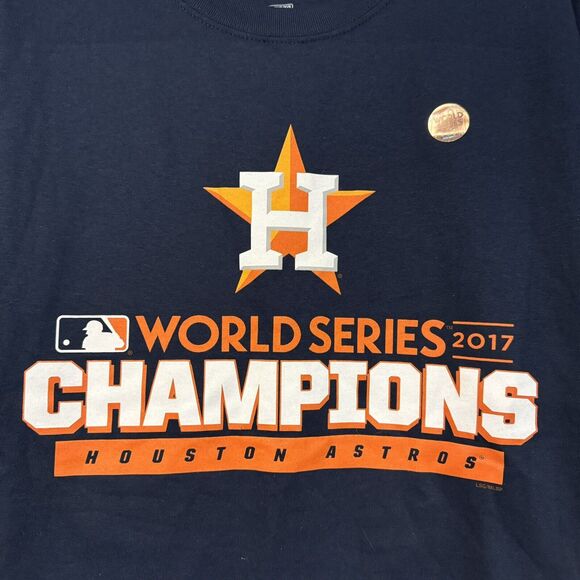 Houston Astros 2017 World Series Champions MLB XL T-Shirt Navy Blue Fan Apparel - Picture 2 of 7